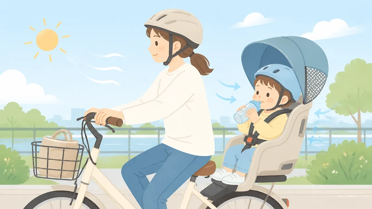 自転車のチャイルドシートが熱いときの対策と確認ポイント