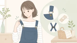 サロペットの肩紐が落ちるときの対策｜すぐできる直し方と選び方