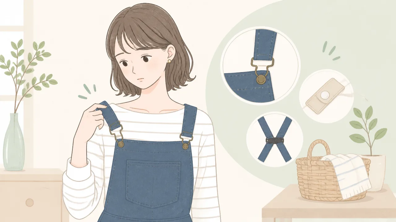 サロペットの肩紐が落ちるときの対策|すぐできる直し方と選び方